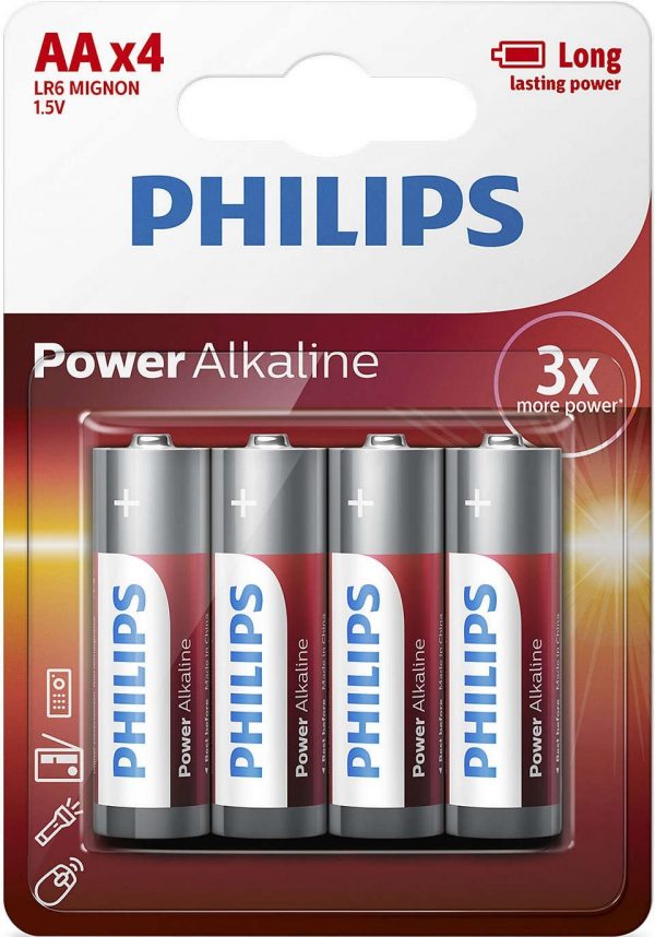 PILAS PHILIPS ALCALINA POWER AA 1.5 V PACK 4U
