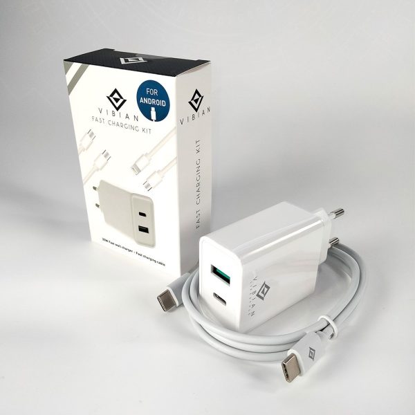 CARGADOR VIBIAN 20W + CABLE USB-C (ANDROID)
