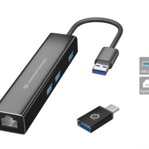 ADAPTADOR CONCEPTRONIC USB-A 3X USB 3.0 Y RED GIGA