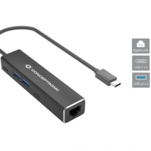 ADAPTADOR CONCEPTRONIC USB-C - ETHERNET 1GB + 4USB