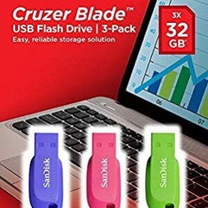 PEN DRIVE 32GB SANDISK CRUZER BLADE PACK 3