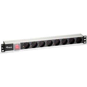 Regleta alimentacion equip rack 19 pulgadas 1u 8 tomas 3500w cable 1.8m interruptor aluminio