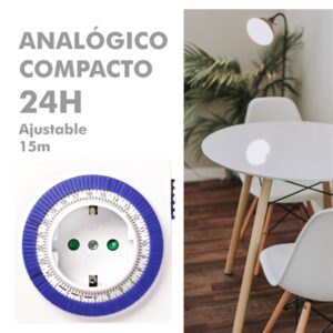 Programador silver electronic analógico - 24 horas - 3600w - 250v - 16a - 50hz - ip 20 - ajustable 15 minutos - 24h 5 49402 6