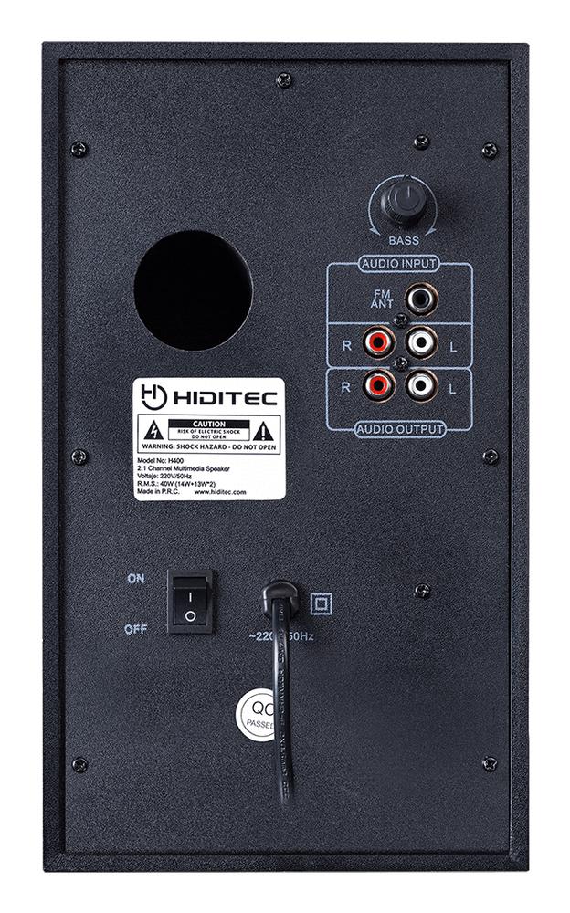 Altavoces hiditec 2.1 multimedia h400 dark edition 80w bluetooth usb sd radio DSP0000004167 2