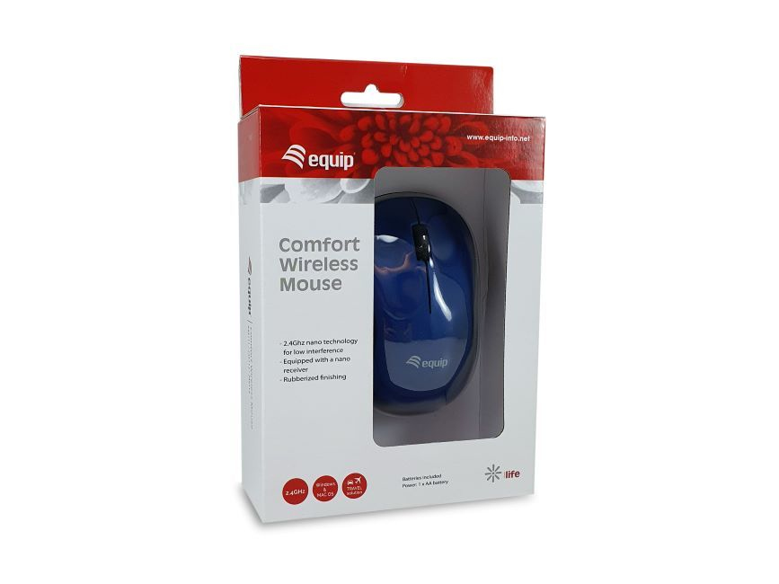 Mouse raton equip comfort wireless inalambrico - 1200dpi - azul DSP0000018569 2