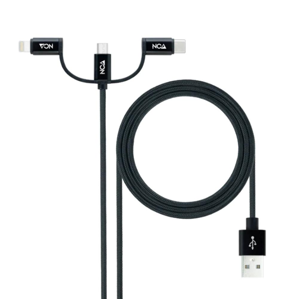 Cable usb tipo a a micro usb - usb tipo c - lightning nanocable 1m - macho - macho - negro DSP0000028659 0